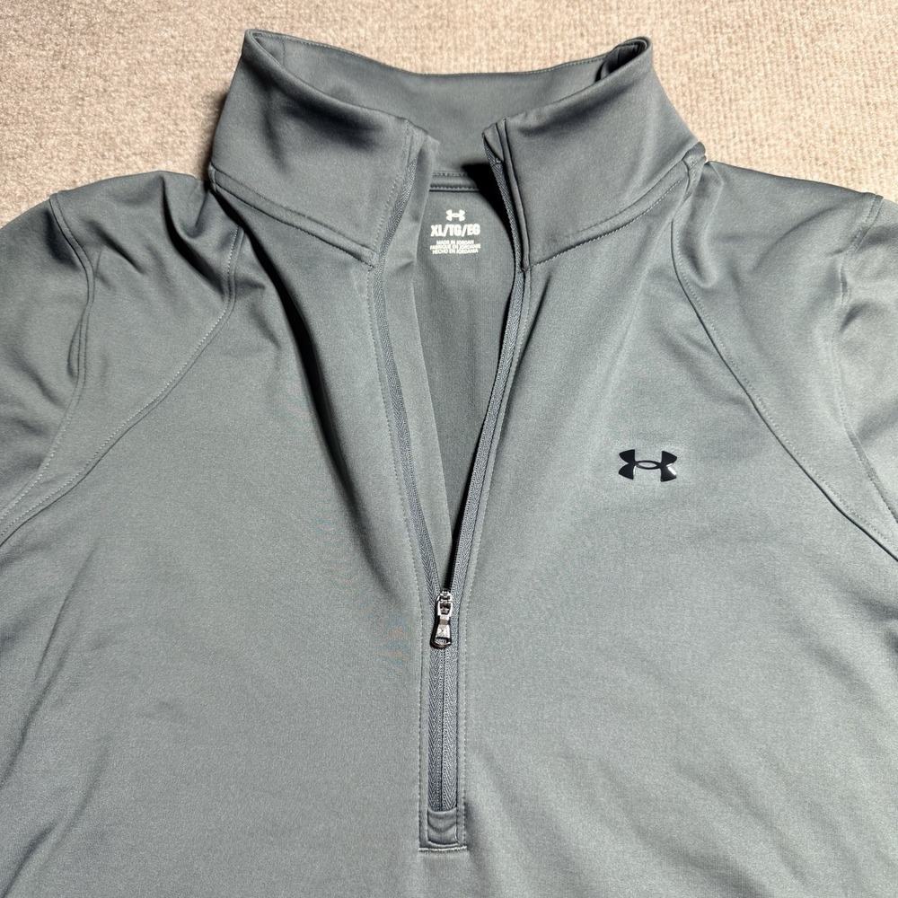 Under Armour Mens XL Gray Quarter Zip Pullover Long‎ Sleeve Performance Shirt